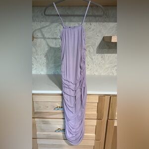 PrettyLittleThing Purple Ruched One Shoulder Sheath Dress